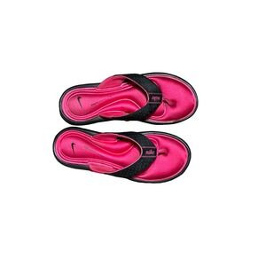 Nike Pink and Black Women's Sandal Flip Flops